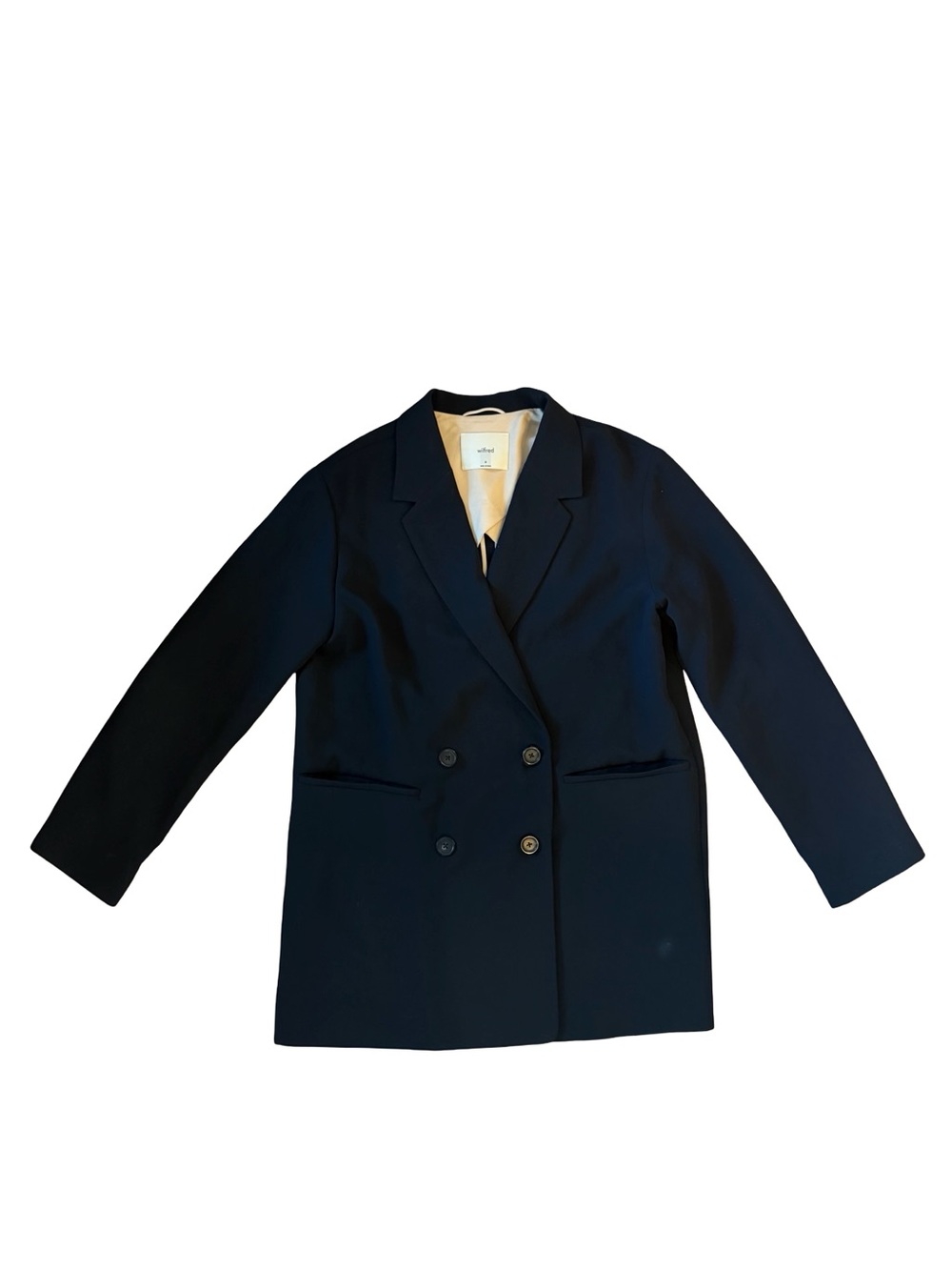 Aritzia Wilfred Double-Breasted Black Women's Blazer Jacket
